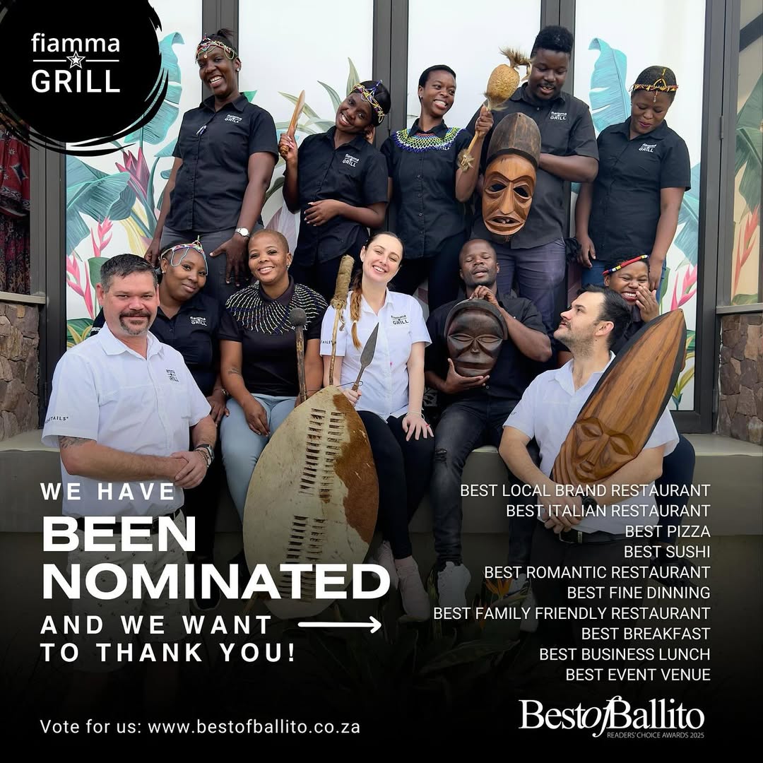 Fiamma Grill, a popular dining destination in Ballito on the North Coast in KwaZulu-Natal, has been nominated for the Best of Ballito Awards 🌊🐬🍽️🇿🇦restaurants.co.za/news/fiamma-gr… #BestofBallito