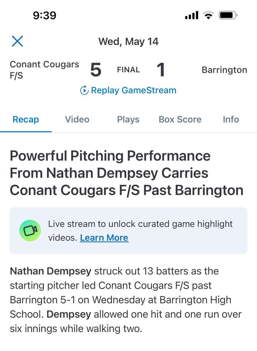 Schaumburg Seminoles (@noles_baseball) on Twitter photo Seminoles Nathan Dempsey gets the win striking out 13 to lead Conant to a 5-1 win over Barrington. Dempsey pitched an outstanding game. 6 IP and only allowed 1 run on 1 hit while recording 13 K’s. #SchaumburgSeminoles15U #Class2028 <a href="/ProspectWire/">Prospect Wire</a> Seminoles Nathan Dempsey gets the win striking out 13 to lead Conant to a 5-1 win over Barrington. Dempsey pitched an outstanding game. 6 IP and only allowed 1 run on 1 hit while recording 13 K’s. #SchaumburgSeminoles15U #Class2028 <a href="/ProspectWire/">Prospect Wire</a>