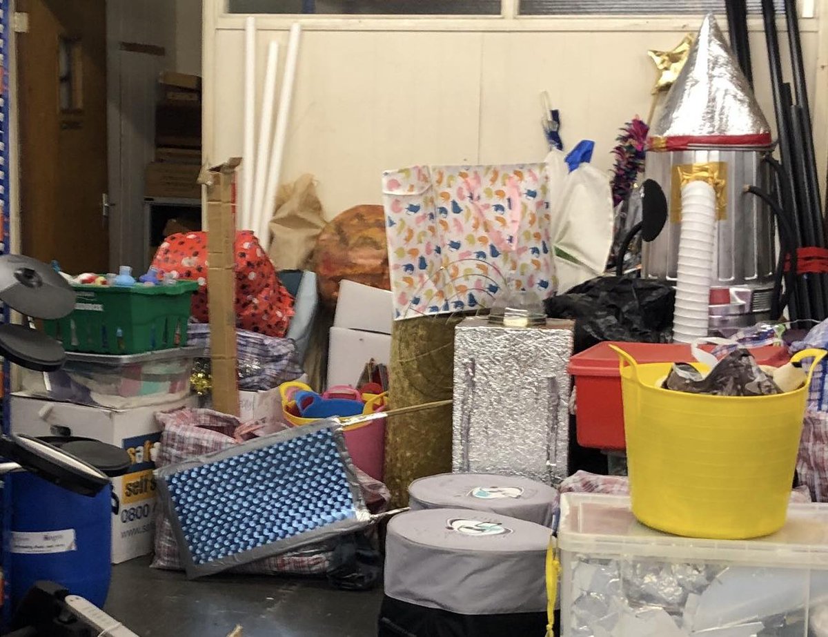 Futuristic material…1920’s fringes… drums, bags, buckets and boxes - everything is lined up and ready to load for our Time Travellers multi sensory and music days next week!
