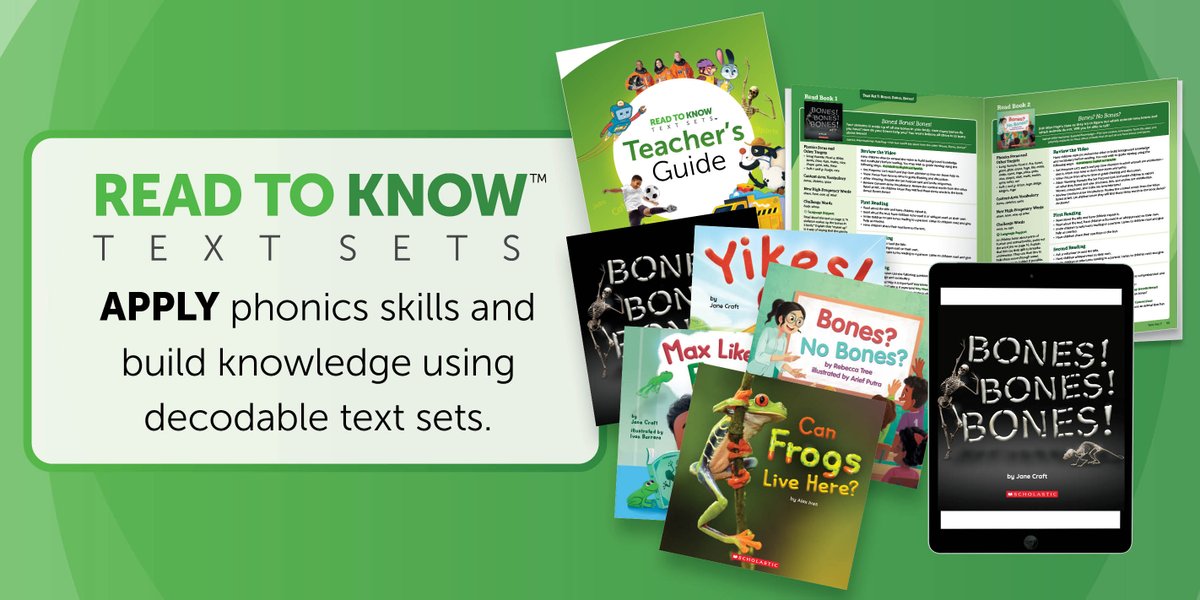 Scholastic Education Canada (@scholasticedcda) on Twitter photo Grades 1-3 students apply phonics skills to more complex texts by continually and cumulatively spiralling prior phonics skills with Read to Know Text Sets books that spark engagement. 60 books focus on decoding, fluency, and comprehension. Learn more: schol.ca/x/RTKTS Grades 1-3 students apply phonics skills to more complex texts by continually and cumulatively spiralling prior phonics skills with Read to Know Text Sets books that spark engagement. 60 books focus on decoding, fluency, and comprehension. Learn more: schol.ca/x/RTKTS