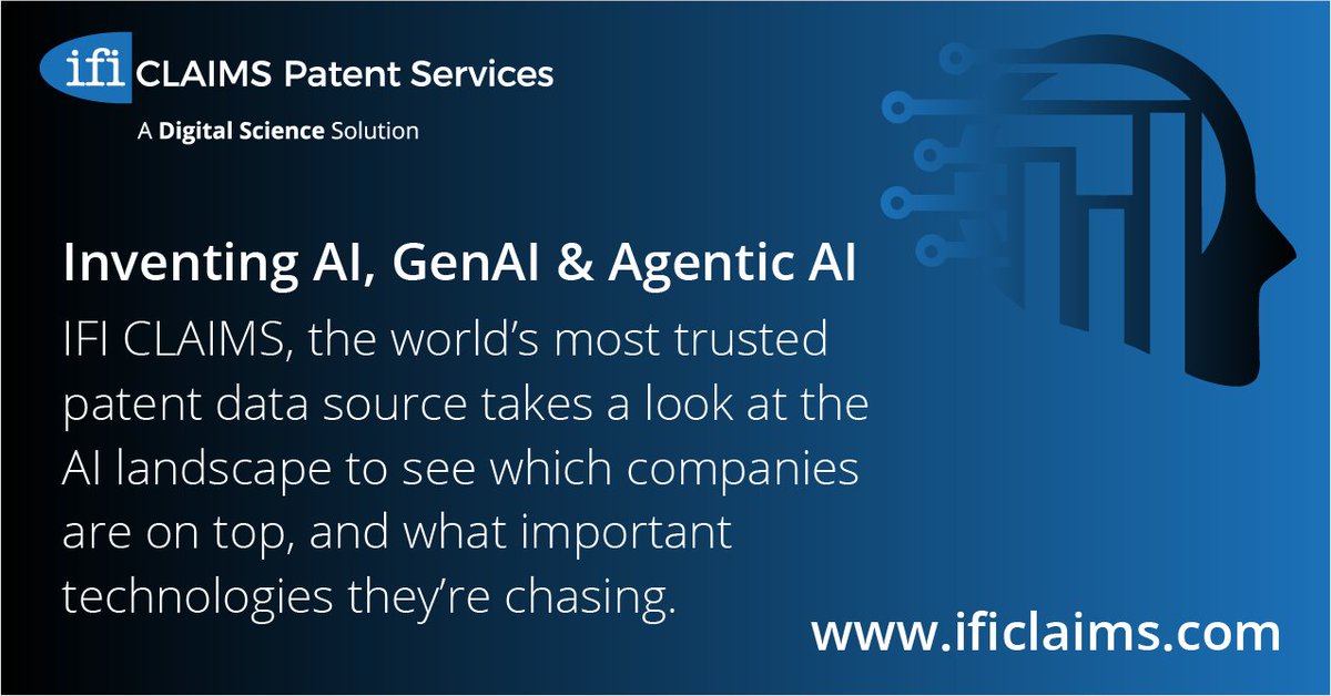 Diligent #investors look for indicators in #patents, especially when it comes to revolutionary tech like #GenAI. As the next stage of GenAI unfolds, IFI takes a look at the #AI landscape to see which companies are on top and the #tech they're chasing: ificlaims.com/news/view/evol…