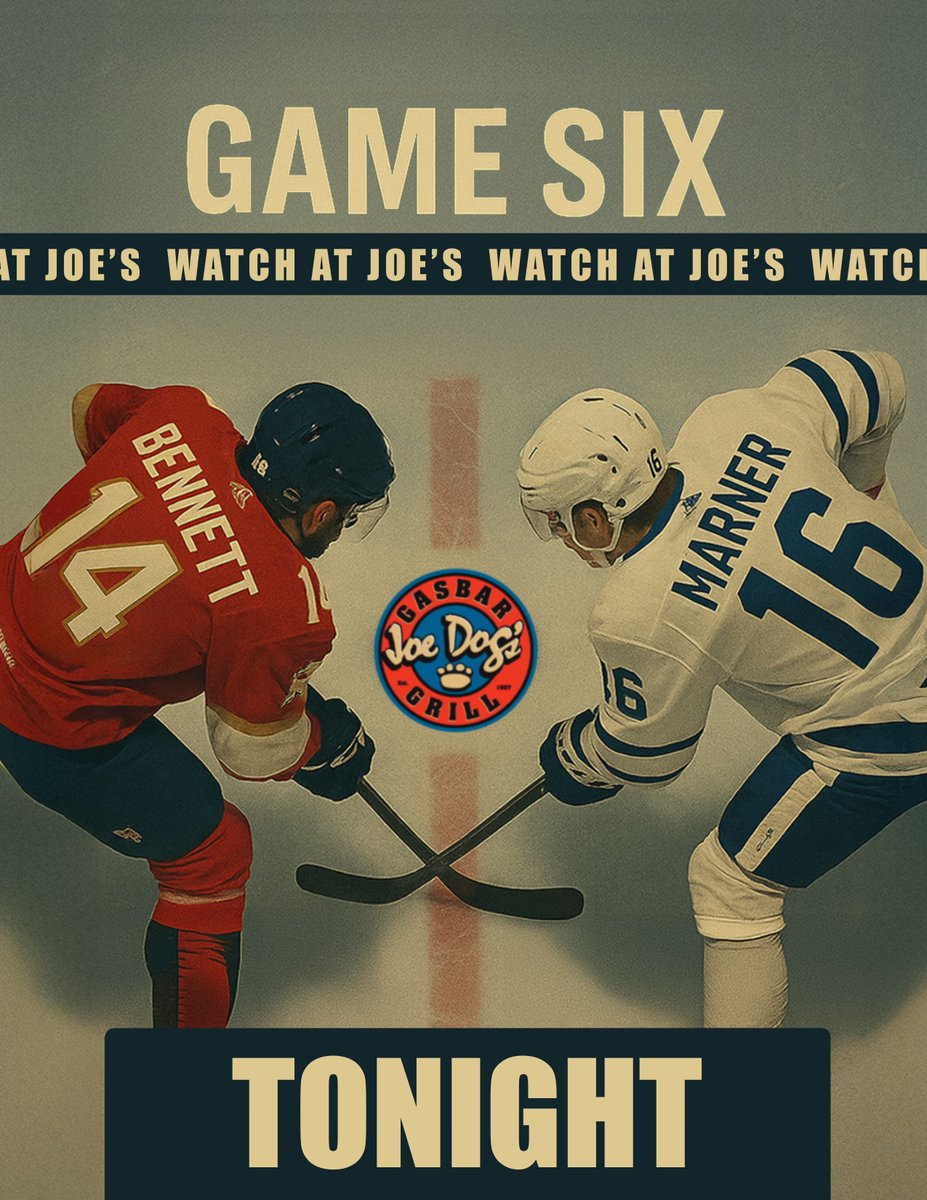 🔥 Game 6 at Joes!
You know where to be 🏒 🍻
Go Leaf Go!!!!!!
#friyay #fanatjoes