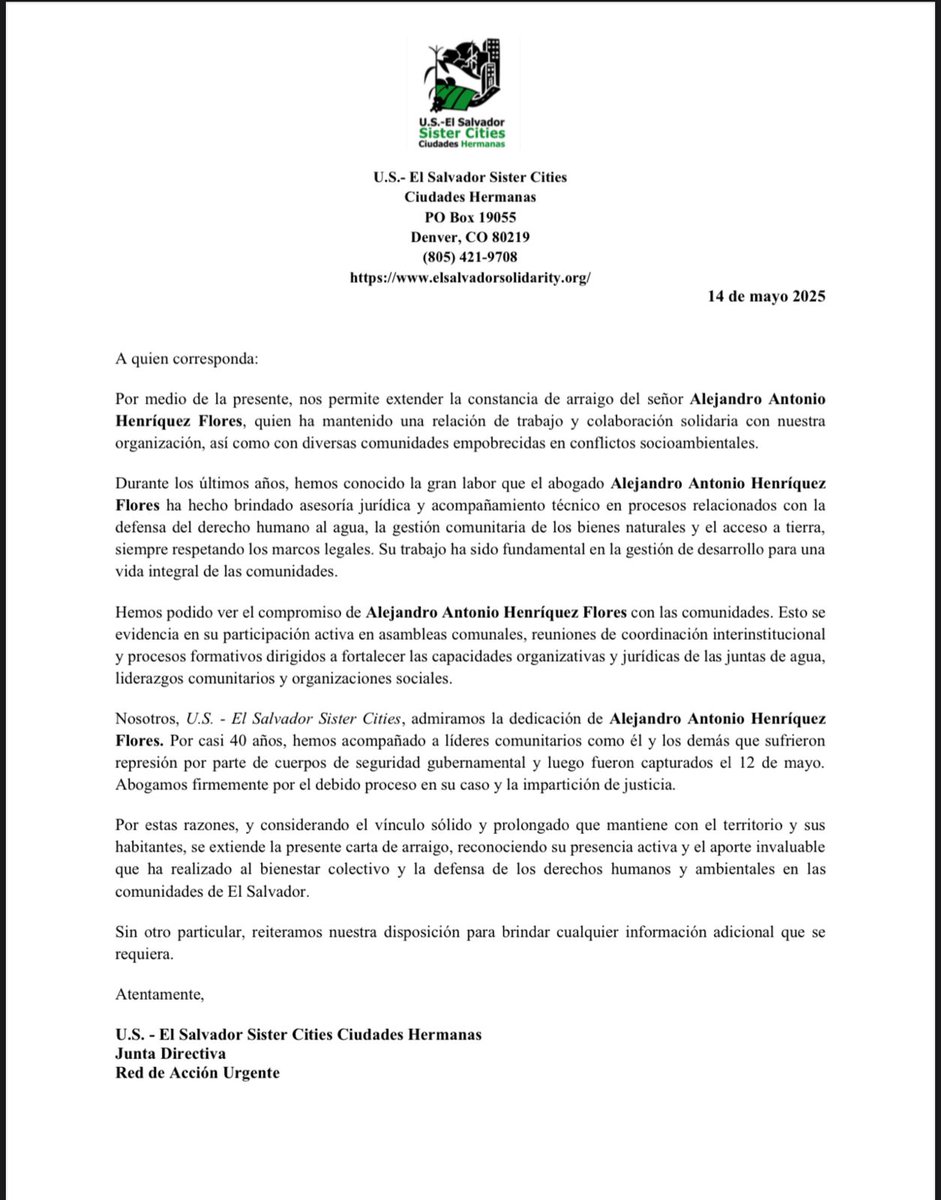 Ciudades Hermanas reconoce a Alejandro Henríquez como un joven abogado y profesor universitario que siempre ha puesto sus conocimientos al servicio de las comunidades más empobrecidas. #LibertadParaAlejandro #LibertadParaLosLíderesdelBosque