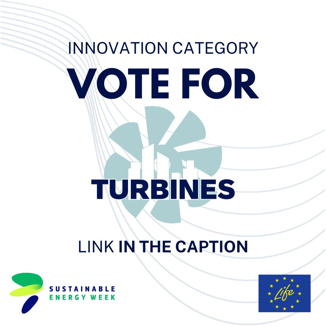 The voting for #EUSEW2025 is ON! 📩
Did you know how to cast your vote for LIFE TURBINES? Discover it with this post and vote for us in the Innovation category with this link:
interactive.eusew.eu/awards/innovat… 🌍