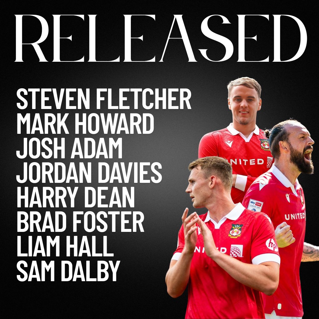 🚨 Wrexham have released eight players following promotion to the Championship 👇 #WxmAFC