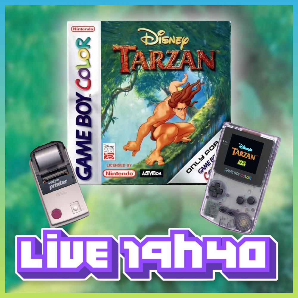 johndostudio's tweet photo. "Welcome to the jungle
We got fun and games
We got everything you want
Honey, we know the names" 🎶

Nous connaissons malheureusement les noms, et c'est "Tarzan" sur #gameboycolor et c'est maintenant sur #twitch 🌳🦍🍃🌴

👉 https://t.co/1RrhxMOwti

#tarzangame #gbc #gbprinter https://t.co/PyaDt2pb9h