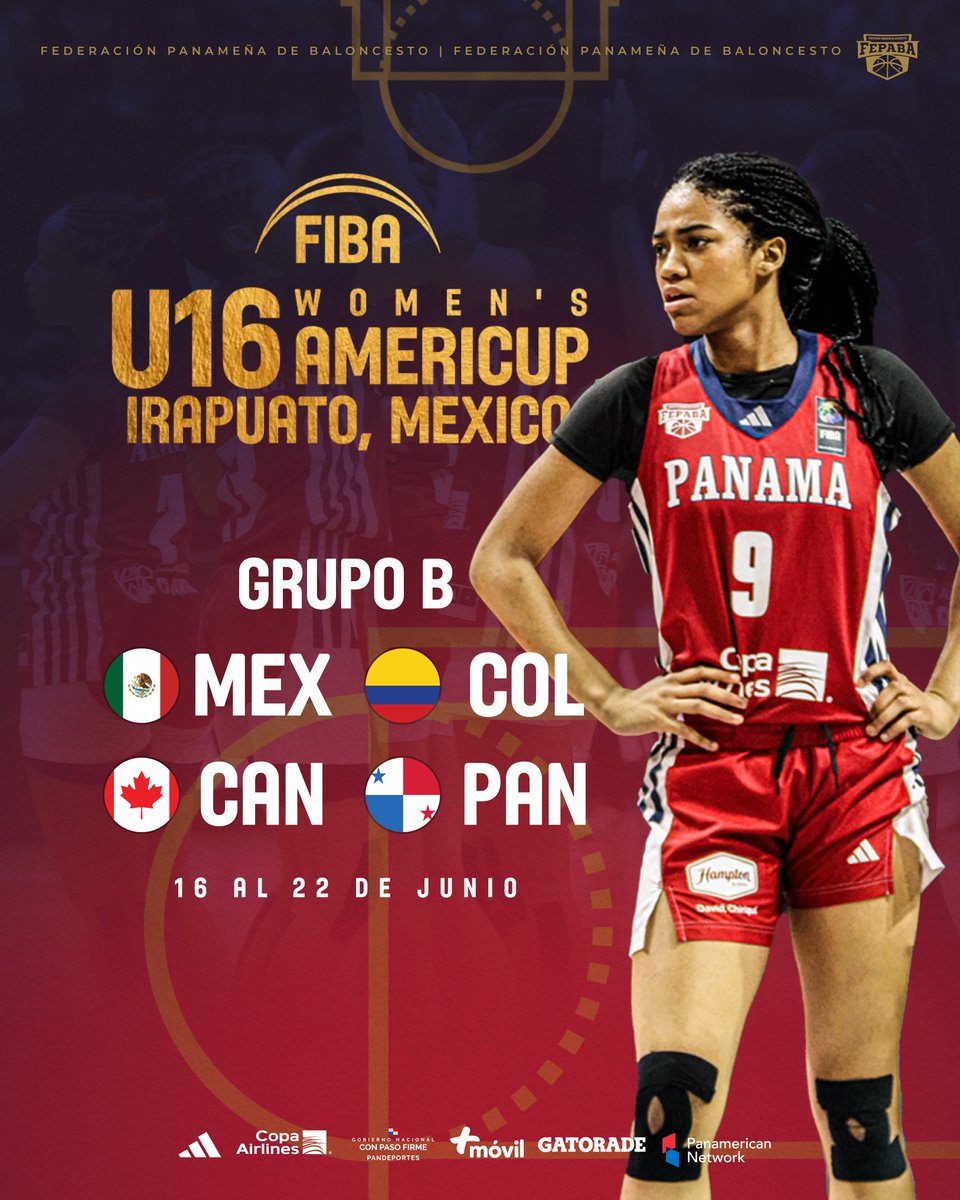 fepabapma (@fepabapma) on Twitter photo ¡Ya tenemos grupo en el <a href="/americupw/">FIBA Women's AmeriCup</a> U16F! 🇵🇦🔥
Este jueves se realizó el sorteo oficial del FIBA AmeriCup Femenino U16 en la Oficina Regional de FIBA Américas en Miami 🇺🇸.
📍 Grupo B
1️⃣ México 🇲🇽
2️⃣ Colombia 🇨🇴
3️⃣ Canadá 🇨🇦
4️⃣ Panamá 🇵🇦 ¡Ya tenemos grupo en el <a href="/americupw/">FIBA Women's AmeriCup</a> U16F! 🇵🇦🔥
Este jueves se realizó el sorteo oficial del FIBA AmeriCup Femenino U16 en la Oficina Regional de FIBA Américas en Miami 🇺🇸.
📍 Grupo B
1️⃣ México 🇲🇽
2️⃣ Colombia 🇨🇴
3️⃣ Canadá 🇨🇦
4️⃣ Panamá 🇵🇦