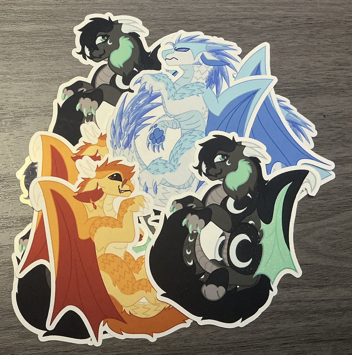 These wings of fire stickers are finally up for grabs! Theyre all three inches long on their longest side and i think they look super cool! Go check them out NOW!!!