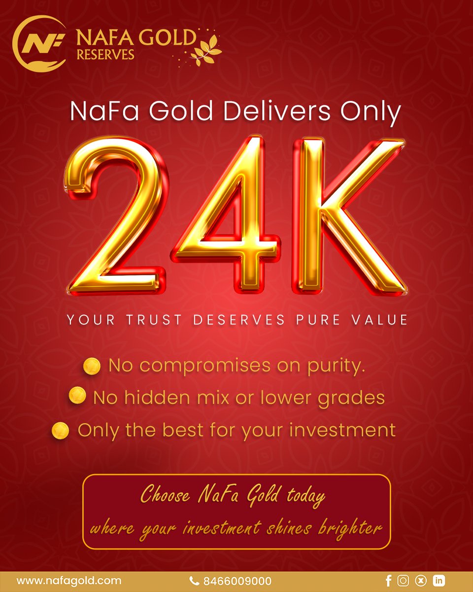 NaFa_Gold's tweet photo. ✨ Purity You Can Trust, Value You Deserve!

At NaFa Gold, we don’t mix, dilute, or downgrade—your investment comes in 100% pure 24K gold. We deliver only the best.

👉 Start your 24K journey with NaFa Gold today!

#sipplans #nafagoldreserves #goldinvestment #gold https://t.co/tYtgAqW22o