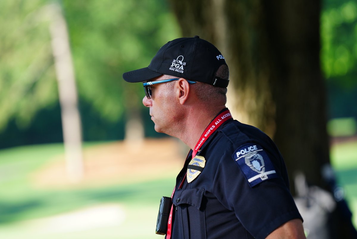 CMPD's tweet image. If you’re headed to the PGA Championship this weekend, you’ll see our officers walking the course with players and providing additional security for Quail Hollow Club. Let’s make this a safe and memorable event for all!

For attendees:
✔️ Arrive early, allowing extra time for…