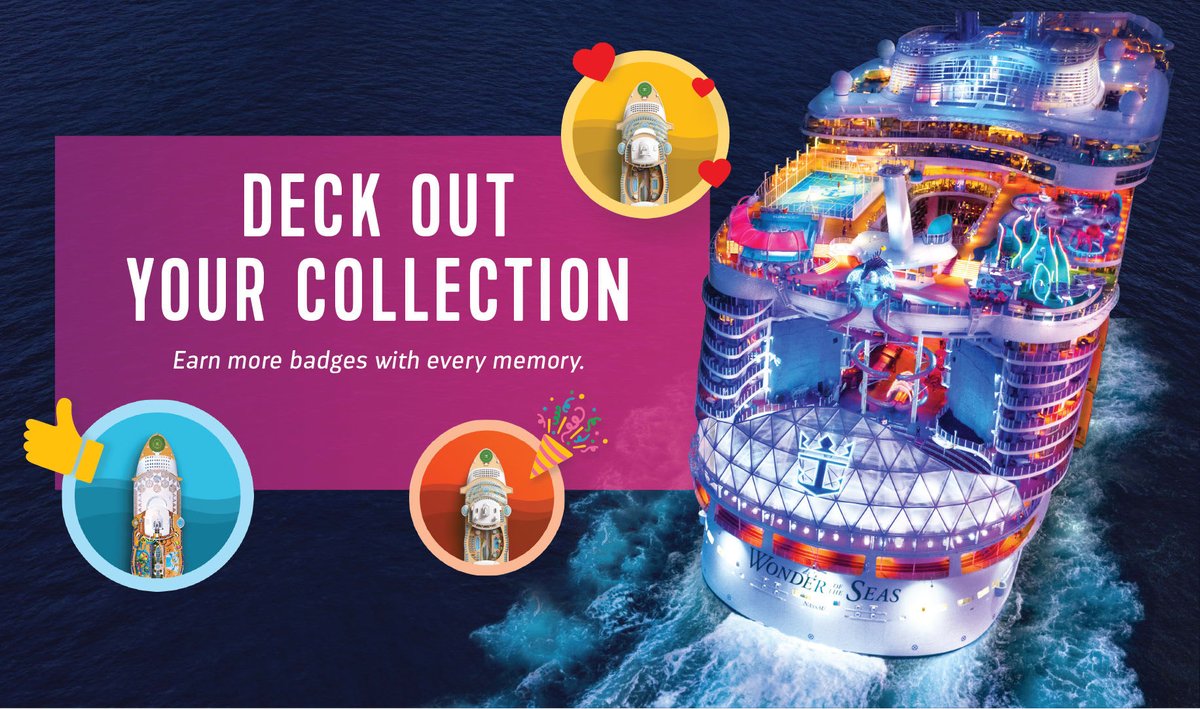 LivingRoyalLM's tweet photo. 🚢 Collect badges for every ship and destination with Royal Caribbean! Which one are you excited to earn? Drop your goal in the comments! 👇

Want to start your collection? Reach out to me to book your cruise today! 🌎✨ #BadgeBrag #RoyalCaribbean https://t.co/vw8JpfWNzg