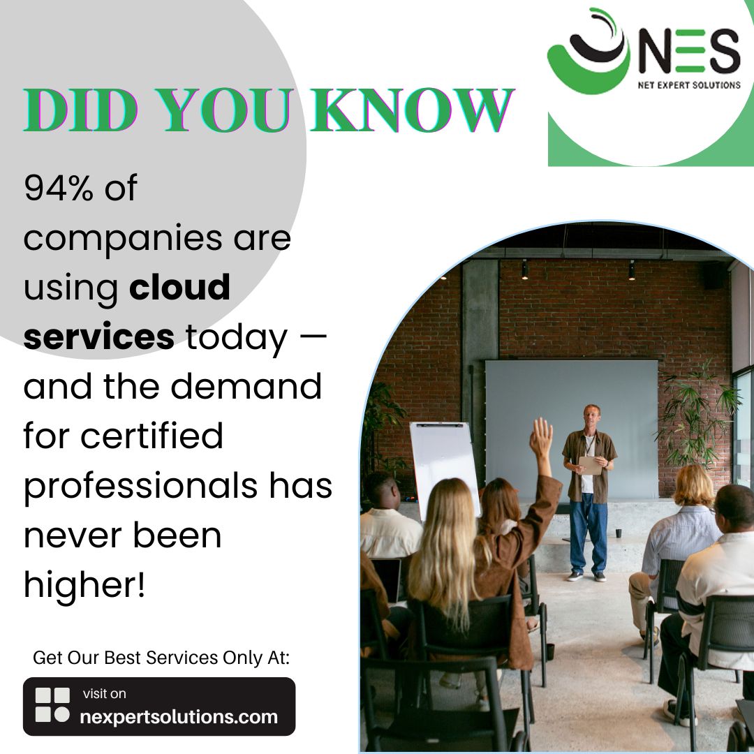 Net Expert Solutions (@nesnetworking) on Twitter photo 94% of companies use cloud services; certified professionals are in high demand!
๐๐ถ๐๐ถ๐ ๐๐: lnkd.in/dUC6bdJA
๐๐ผ๐ป๐๐ฎ๐ฐ๐ ๐๐: +91-9582-801-239
๐๐บ๐ฎ๐ถ๐น: info@nexpertsolutions.com
#cloudcomputing #cloudservices #cloudprofessionals #ITcareers #cloudcertification 94% of companies use cloud services; certified professionals are in high demand!
๐๐ถ๐๐ถ๐ ๐๐: lnkd.in/dUC6bdJA
๐๐ผ๐ป๐๐ฎ๐ฐ๐ ๐๐: +91-9582-801-239
๐๐บ๐ฎ๐ถ๐น: info@nexpertsolutions.com
#cloudcomputing #cloudservices #cloudprofessionals #ITcareers #cloudcertification