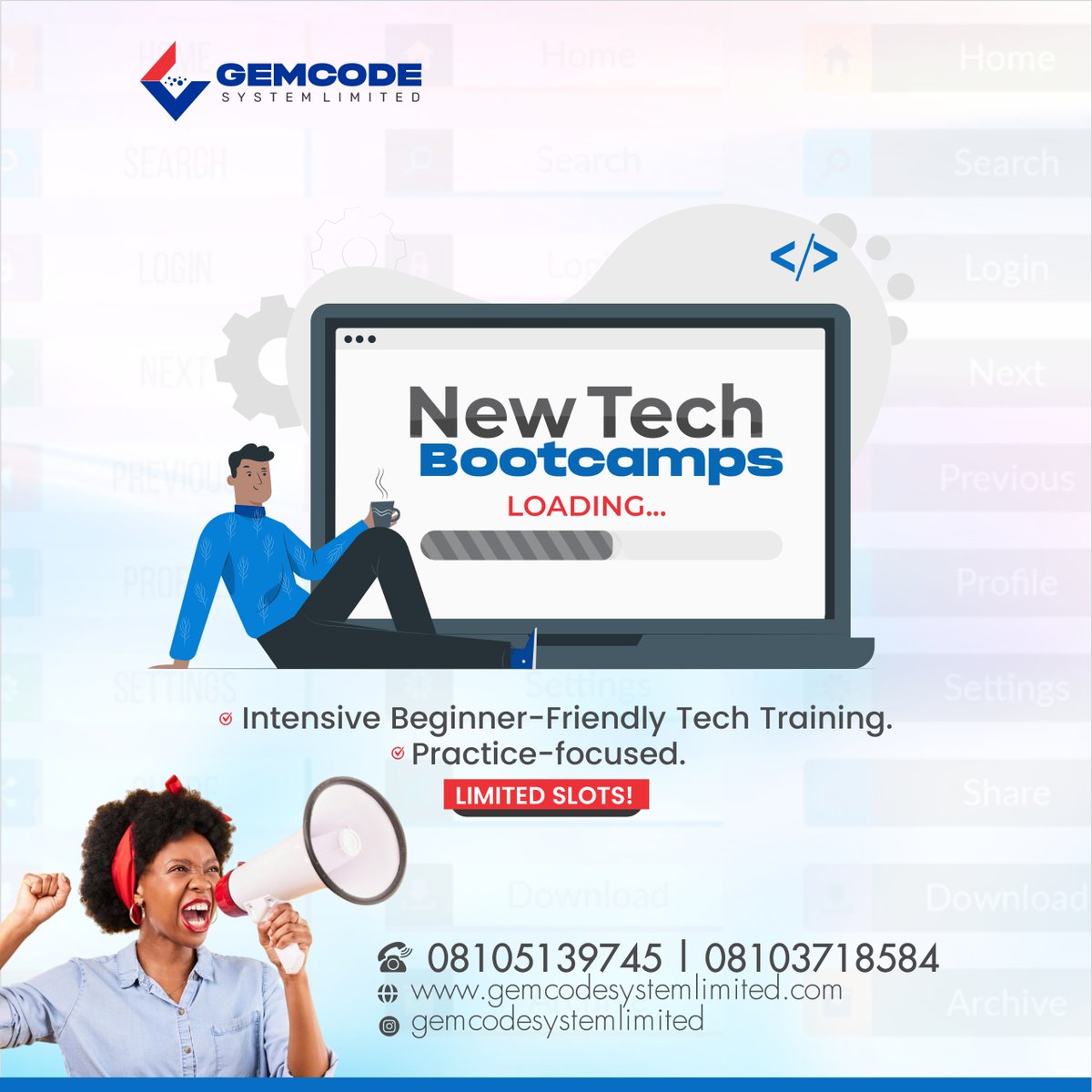 Gemcodesystem's tweet photo. Want to learn tech skills that actually stick?
 From Web Dev to Data Analysis, we train you from scratch, no fluff.
 ✅In-person classes
✅Online classes
 💸 Flexible payment
 📩 DM “I’M IN” to begin.
#TechTraining #LearnToCode #UIUX  #Gemcode https://t.co/tiIsUtIegR