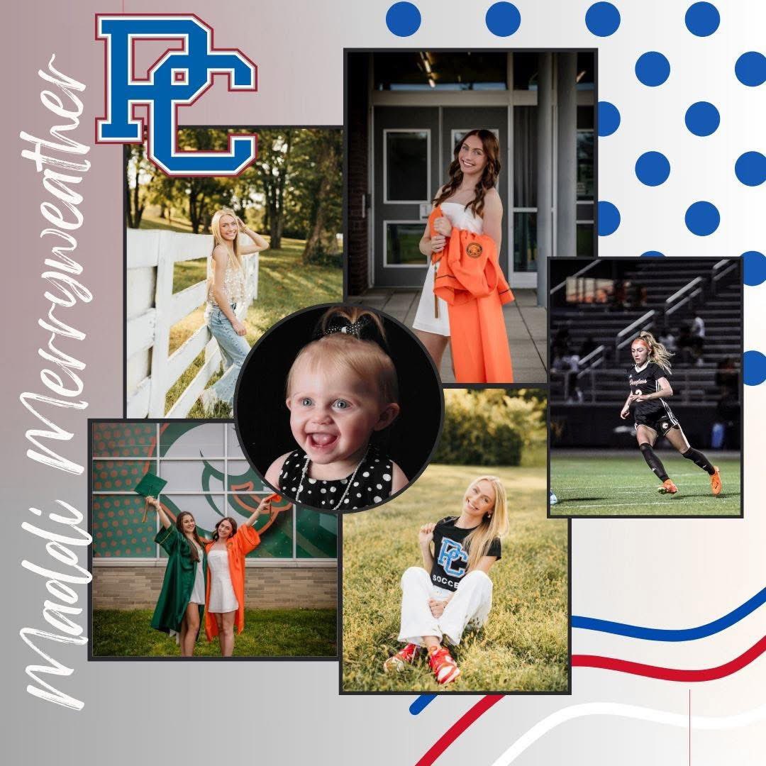 Let’s end the week with our next Senior Spotlight, Maddi Merryweather! 

Maddi is currently attending &amp; playing soccer at Presbyterian College in South Carolina. She started in January, majoring in Biology with a concentration in Pharmacy. 

Keep crushing it Maddi 🧡💚 📕 ⚽️!!!