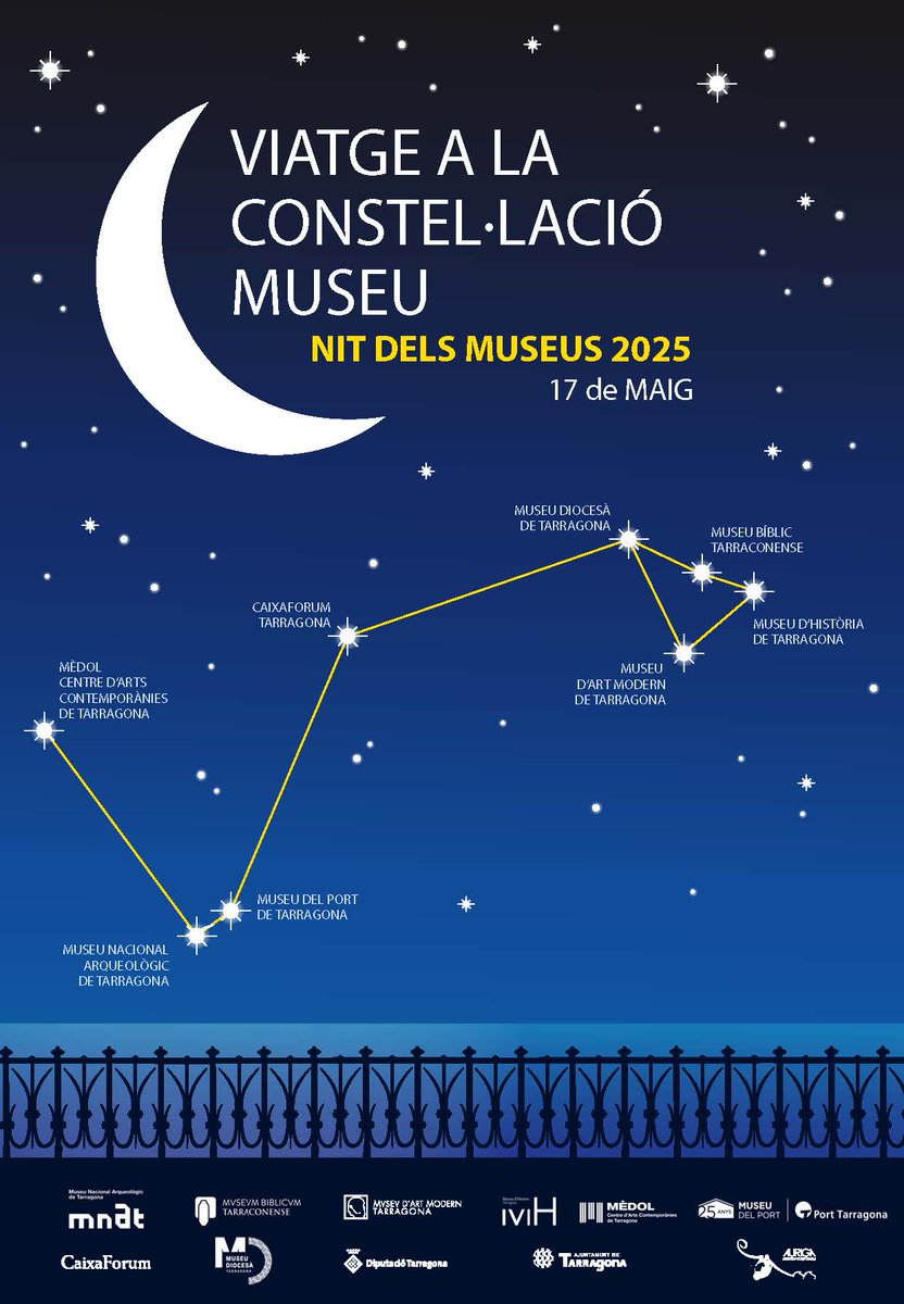 museuporttgna's tweet photo. Aquest cap de setmana estem de celebració amb la #NitDelsMuseus, Viatge a la constel·lació Museu , la Petita Nit, #DIM25, #TarracoViva...
Apropeu-vos als #Museus redescobriu-los i gaudiu de les programacions
Us hi esperem‼️
@PortTarragona @MolldeCosta @patrimonigencat https://t.co/I893pvIeDB