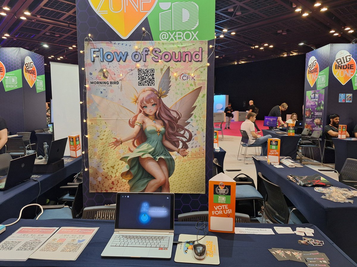 MorningBirdCDN's tweet photo. Dubai GameExpo Summit 2025 부스 전시 잘 다녀왔습니다
두바이에서 많은 분들이 저희 퍼즐 게임 Flow of Sound를 플레이해주셨어요!
음악과 색의 흐름 속에서 퍼즐을 풀며
중동, 유럽 분들의 감사한 피드백도 가득 받았습니다

#FlowOfSound #DubaiGameExpo2025 #IndieGame  #GameDev #두바이게임쇼 https://t.co/55XybCXKDx