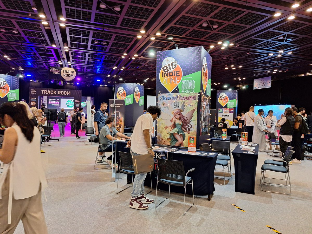 MorningBirdCDN's tweet photo. Dubai GameExpo Summit 2025 부스 전시 잘 다녀왔습니다
두바이에서 많은 분들이 저희 퍼즐 게임 Flow of Sound를 플레이해주셨어요!
음악과 색의 흐름 속에서 퍼즐을 풀며
중동, 유럽 분들의 감사한 피드백도 가득 받았습니다

#FlowOfSound #DubaiGameExpo2025 #IndieGame  #GameDev #두바이게임쇼 https://t.co/55XybCXKDx