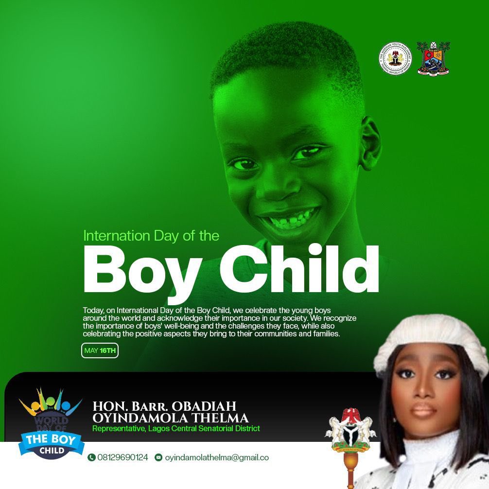 TheObadiah_Tee's tweet photo. Today, on International Day of the Boy Child, we celebrate the young boys around the world and acknowledge their importance in our society. We recognize the importance of boys' well-being and the challenges they face, while also celebrating the positive aspects they bring too. https://t.co/9NTqncCZkP