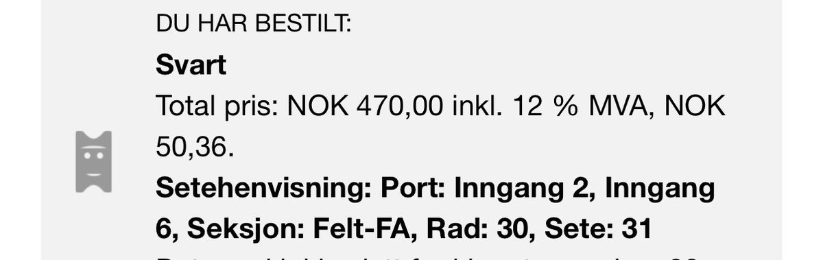 Gir bort en 16. mai-billett til den som vil ha. Førstemann til mølla. God kamp. Heia Rosenborg🖤