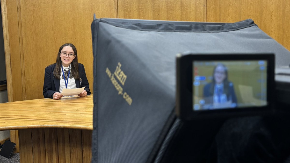 KMCommClub's tweet photo. Isabelle Shields, ‘28, makes her AM Announcements debut! 📺 #kellenberg https://t.co/w41qbbDgMP