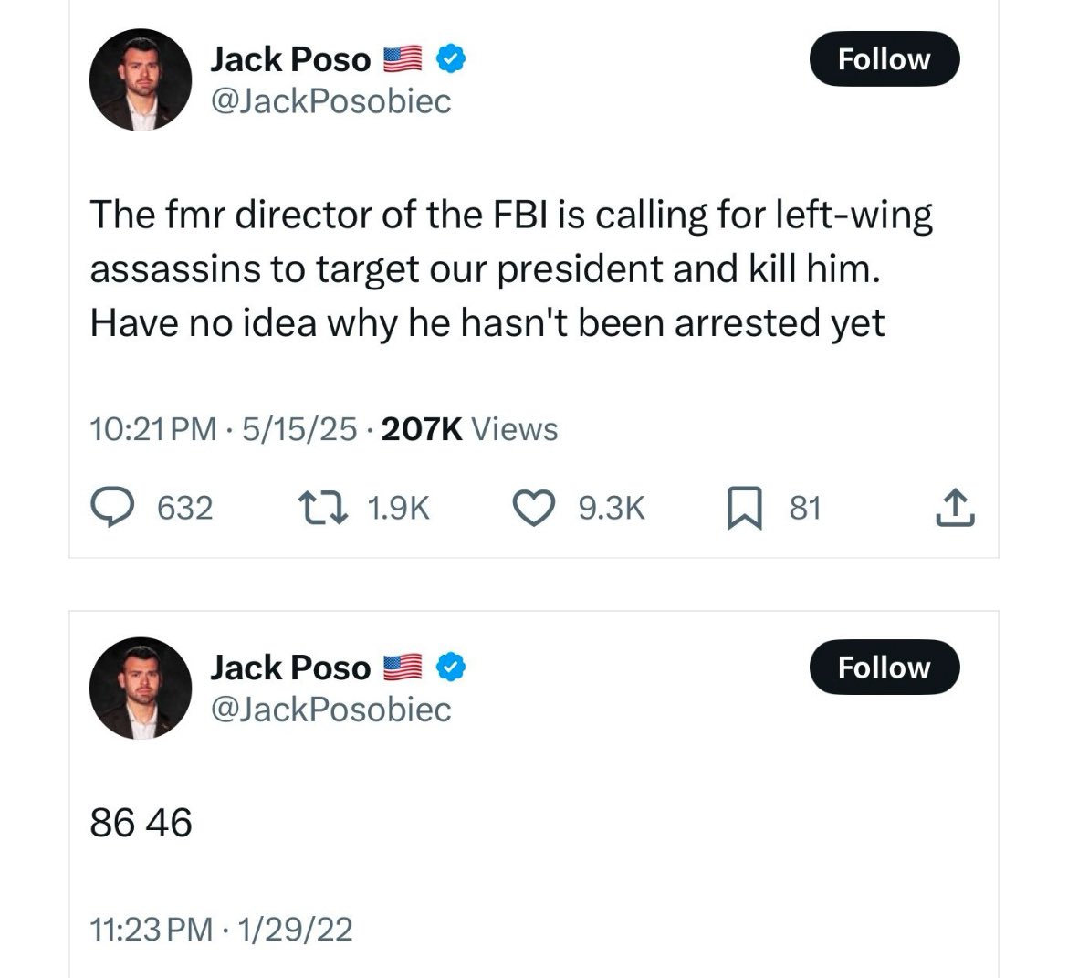 Have no idea why Jack Posobiec hasn’t been arrested yet.

Endless MAGA hypocrisy.

🙄
