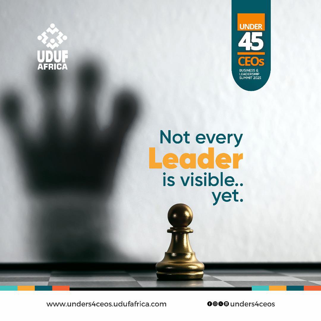 True leadership doesn’t start with followers. It starts with vision.

This May, something is being built behind the scenes. Stay close.

under45ceos.udufafrica.com
<a href="/udufafrica/">uduf Africa</a> 

#under45ceosbusinessleadershipsummit #leadership