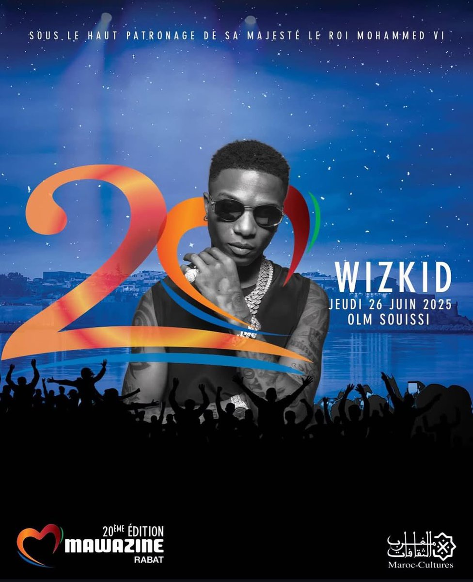<a href="/wizkidayo/">Wizkid</a> Wizkid is scheduled to take the stage at the Mawazine Festival in Rabat, Morocco this coming June🤩🔥