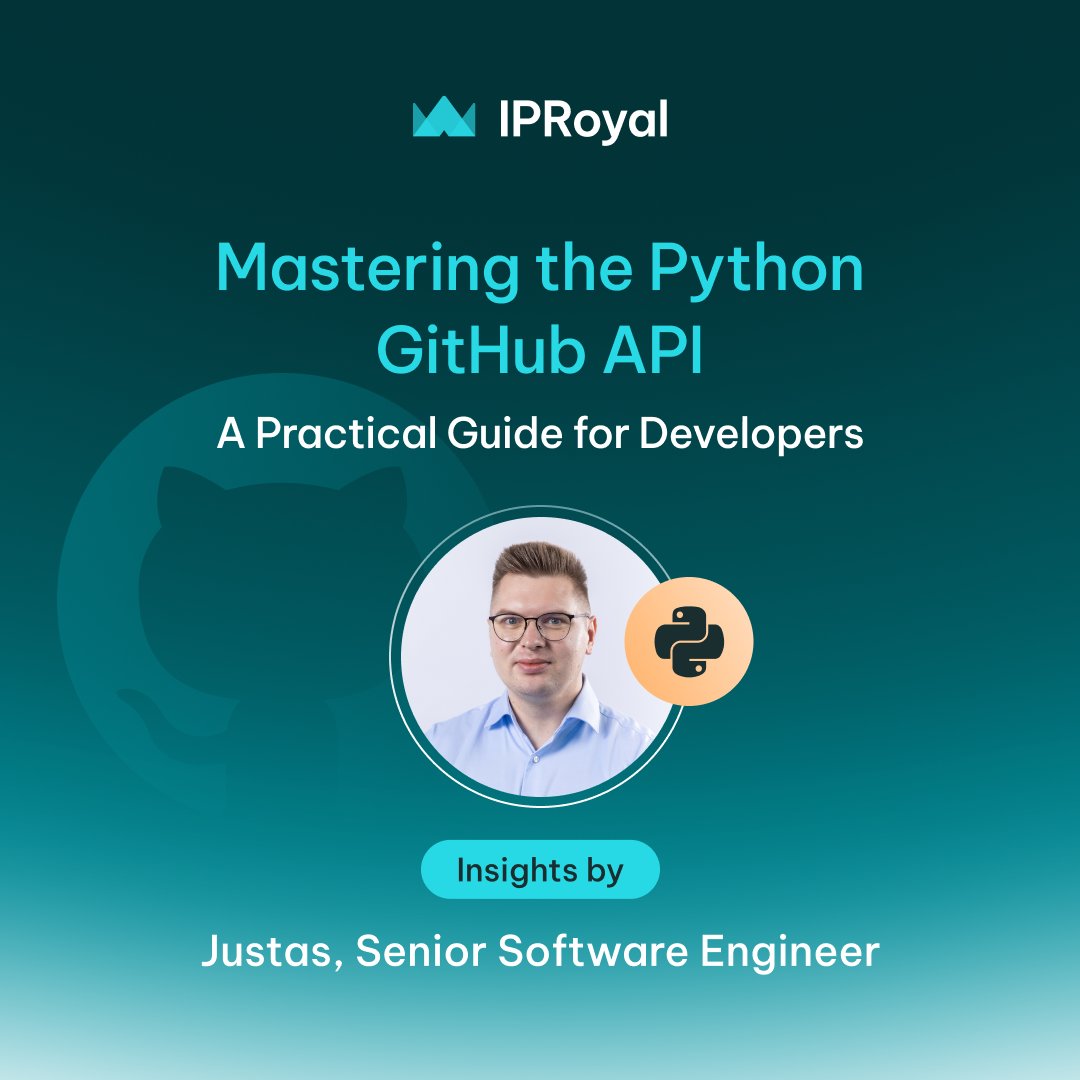 Learn how to interact programmatically with GitHub to streamline development workflows. Justas, Senior Software Engineer at <a href="/IPRoyal_proxies/">IPRoyal</a>, shares a comprehensive walkthrough on leveraging Python and the GitHub API to automate everything from repository management to issue
