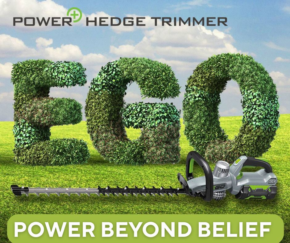 EGO cordless hedge trimmers deliver impressive cutting ability from a single charge. With robust safety features, the ARC 56V battery &amp; brushless motor get the job done with less noise &amp; vibration, &amp; zero emissions. Light, powerful  &amp; 5 models to choose from. #wexford #garden
