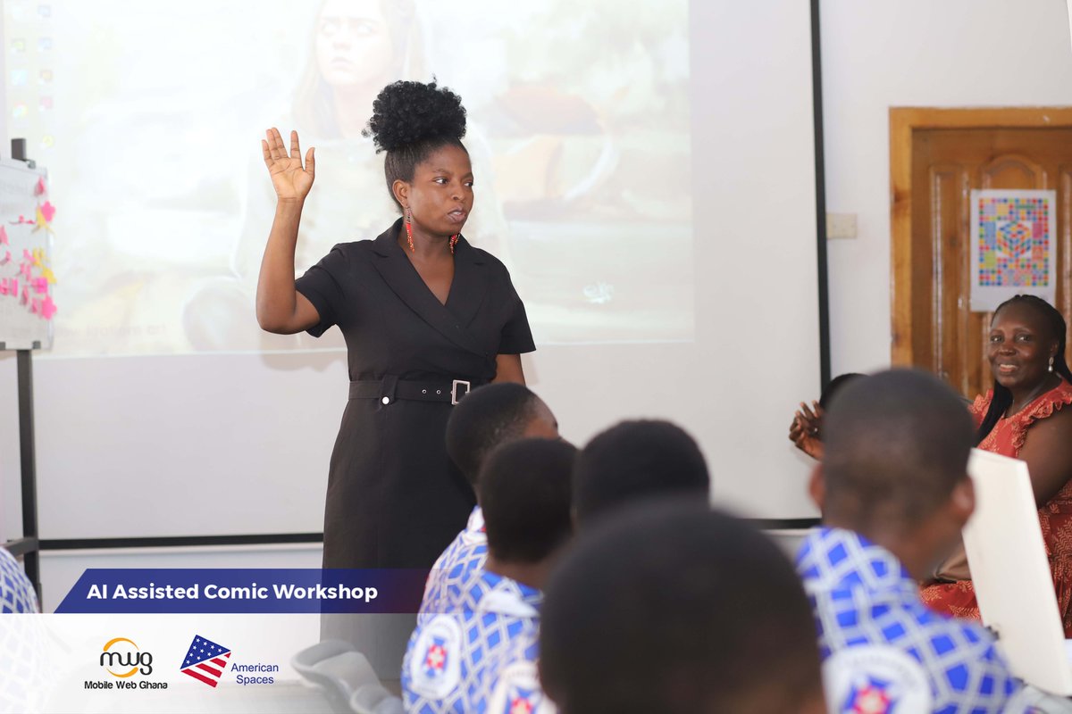 MobileWebGhana's tweet photo. We’re off to a great start!
Our Director, @florencetoffa , delivered the welcome and opening address at today’s AI-Assisted Comic Workshop for Schools. Setting the tone for a creative and impactful session.
#stemseries #mobilewebghana #creativelearning #studentsintech https://t.co/RSo0EHYccx