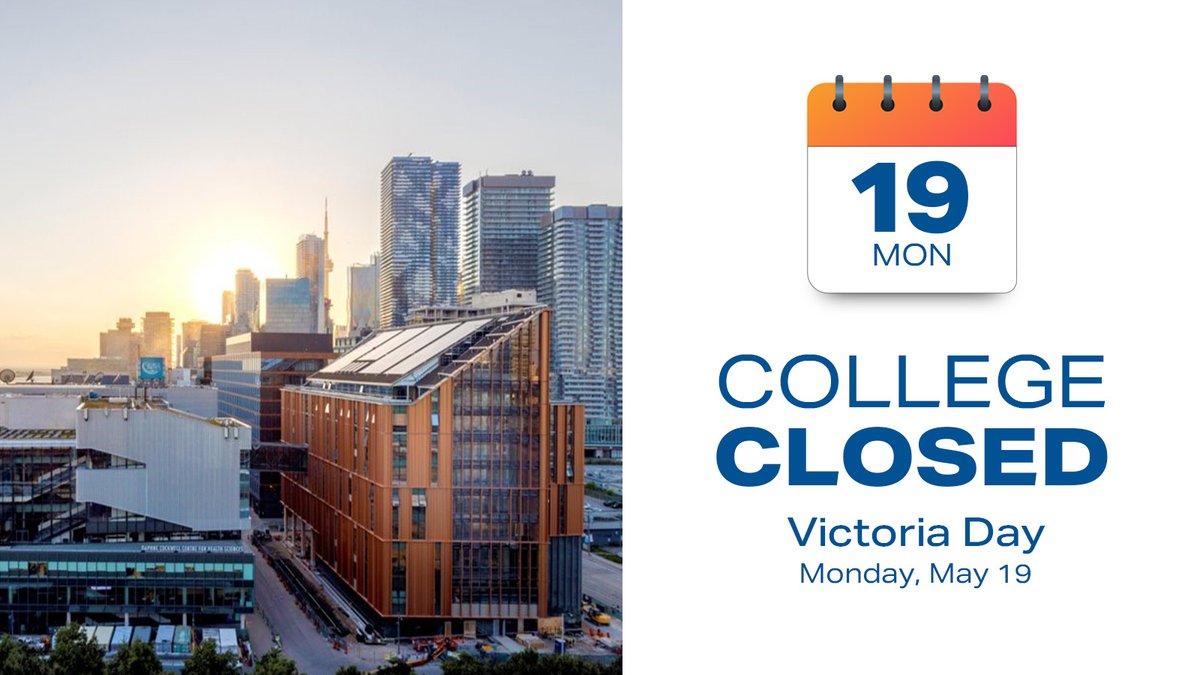 Reminder: All campuses will be closed this Victoria Day (Monday, May 19). Enjoy the long weekend and take some time to relax! We will see you back on campus Tuesday.

Image credit: Salina Kassam Photography

#VictoriaDay #LongWeekend #College #Toronto #StudentLife