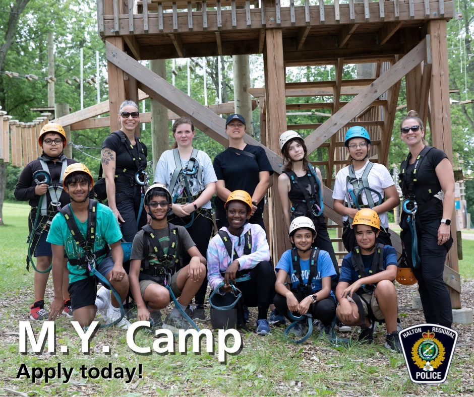 We’re currently accepting applications for our FREE Mentoring Youth (M.Y.) Camp program!🏕️

🧍 Halton youth in grades 7-9
📅 July 21-26 or August 11-15
📍 HRPS Headquarters (2485 North Service Rd W, Oakville)

Applications due June 16 @ 4:00 p.m. Details: bit.ly/43v7JwS