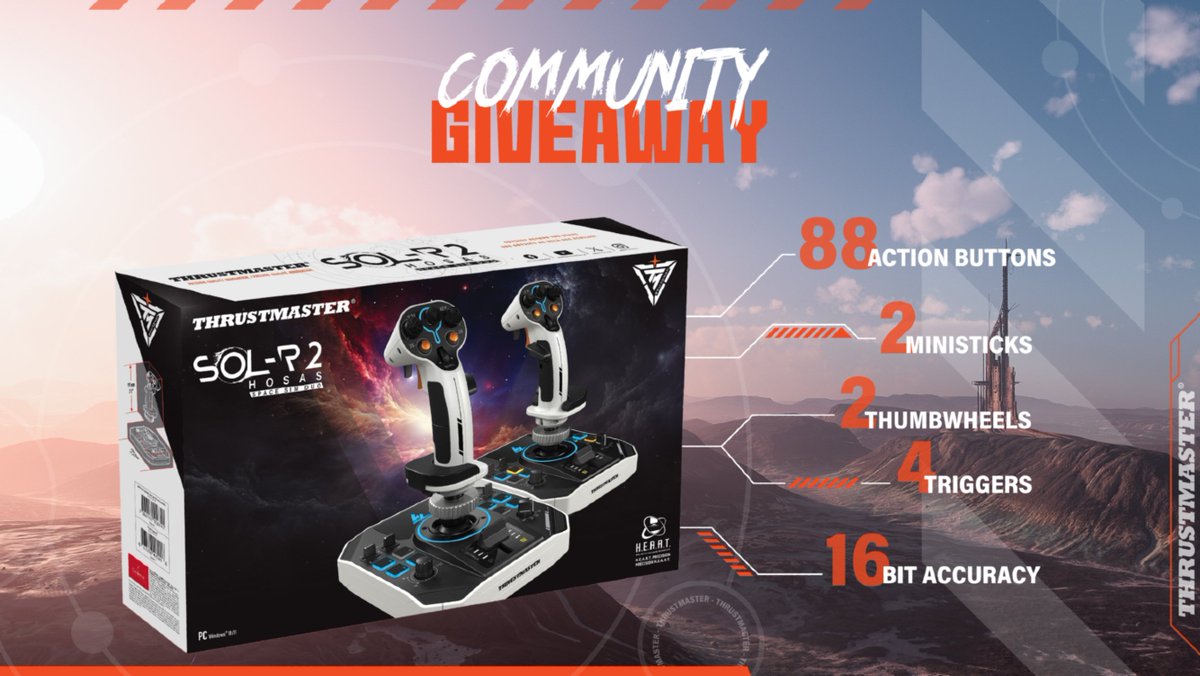 ATMO Esports (@atmoesports) on Twitter photo 🚨DEPLOYMENT ORDERS RECEIVED
✅Mission: Win a Thrustmaster SOL-R 2 HOSAS
📝 Flight Checklist:
▸ Follow <a href="/ATMOesports/">ATMO Esports</a> & <a href="/TMThrustmaster/">Thrustmaster Official</a>
▸ Like & RT this post
▸ Reply with #SOLRShowdown and let us know which creator you are cheering for!
❌Orders close on May 17th! #ad 🚨DEPLOYMENT ORDERS RECEIVED
✅Mission: Win a Thrustmaster SOL-R 2 HOSAS
📝 Flight Checklist:
▸ Follow <a href="/ATMOesports/">ATMO Esports</a> & <a href="/TMThrustmaster/">Thrustmaster Official</a>
▸ Like & RT this post
▸ Reply with #SOLRShowdown and let us know which creator you are cheering for!
❌Orders close on May 17th! #ad