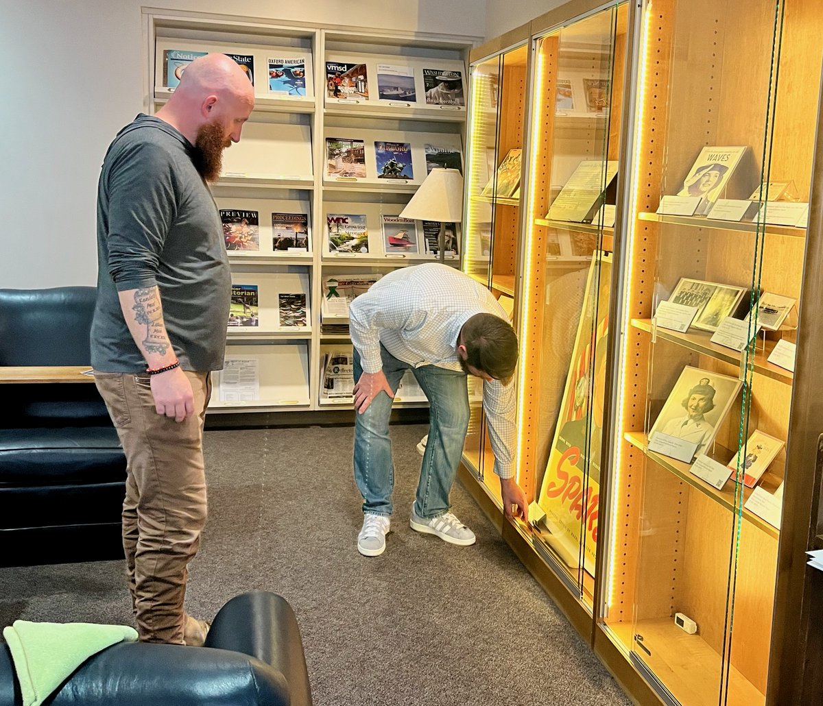 The exhibit “In Their Footsteps: Exploring World War II Through Archival Records” is available to view and featured on our first, third and fourth floors. 

Check out some behind the scenes of installation and learn more here ⤵️ 
library.ecu.edu/specialcollect…