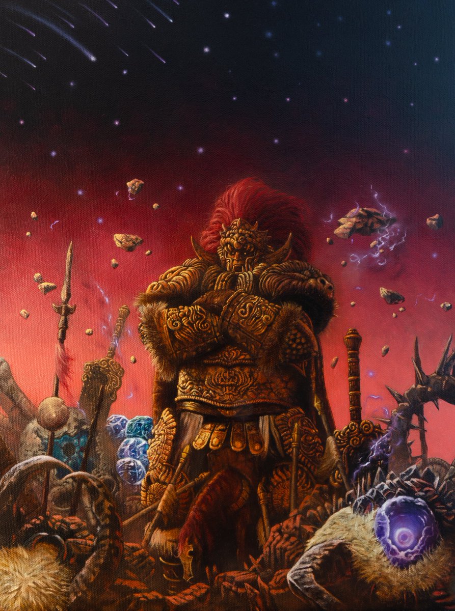 DavidKingPaints's tweet photo. Radahn’s Victory Over the Stars, Oil, 2025
#Art #painting #EldenRing https://t.co/vuKBX4Kuac