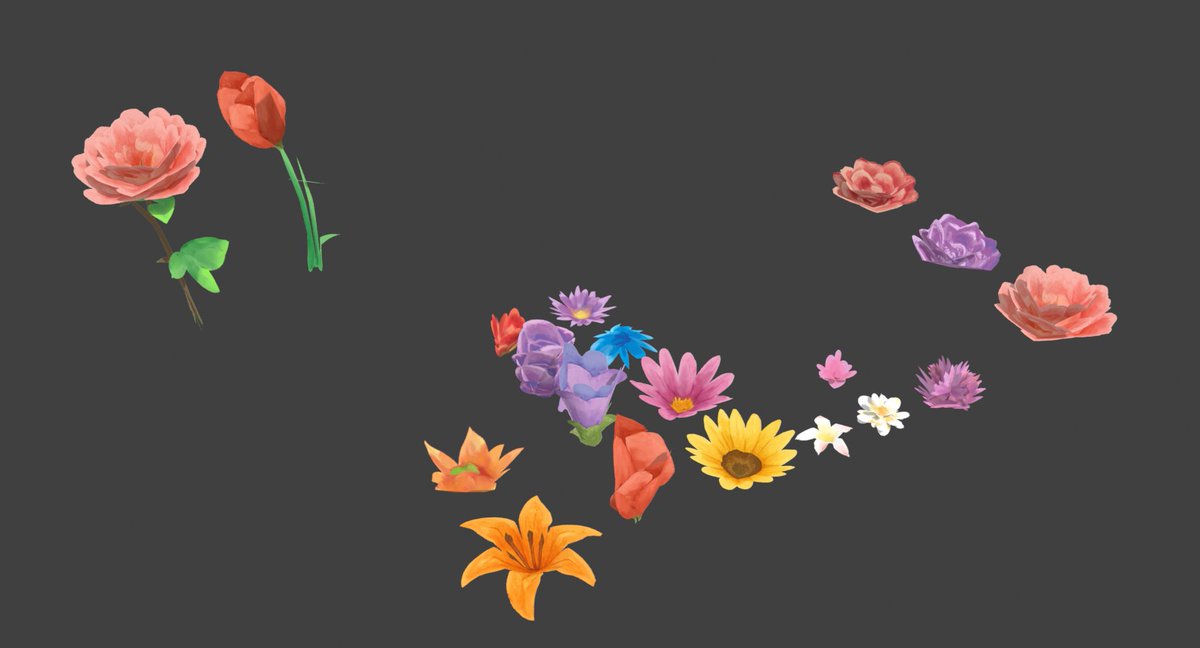 ORYOthegame's tweet photo. some progress on our foliage-
most of the landscape foliage assets will be using this single hand painted atlas texture, assets themselves are extremely low poly too, more performanceee 🧙‍♂️

#indiegames #anime #RPG #gameart #ORYO https://t.co/eSGUfAzi5o