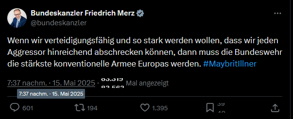 realPlebejer's tweet photo. Die beiden letzten Male, als Deutschland die stärkste konventionelle Armee Europas hatte, ist das ja auch richtig gut ausgegangen. https://t.co/sbA6NWLeUl
