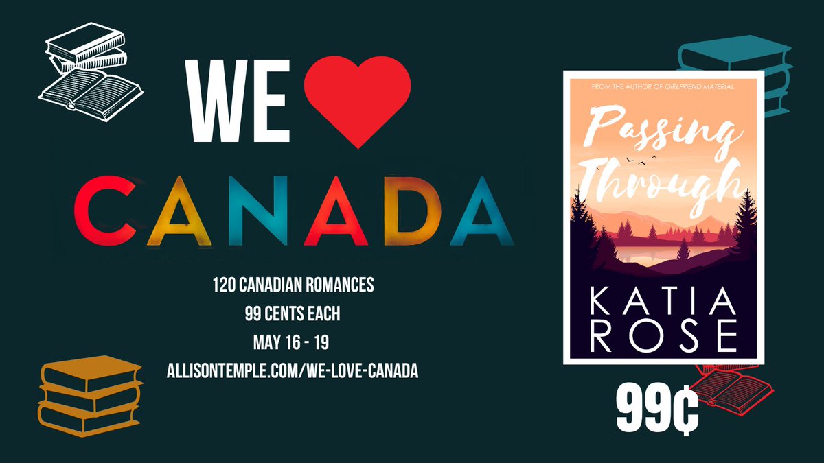 📚99 cent sale! 📚
120 Canadian romances on sale for just 99 pennies each until Monday, including my swoony &amp; steamy #sapphic campground #romance,  Passing Through!
Check out all the books here:
allisontemplebooks.com/we-love-canada