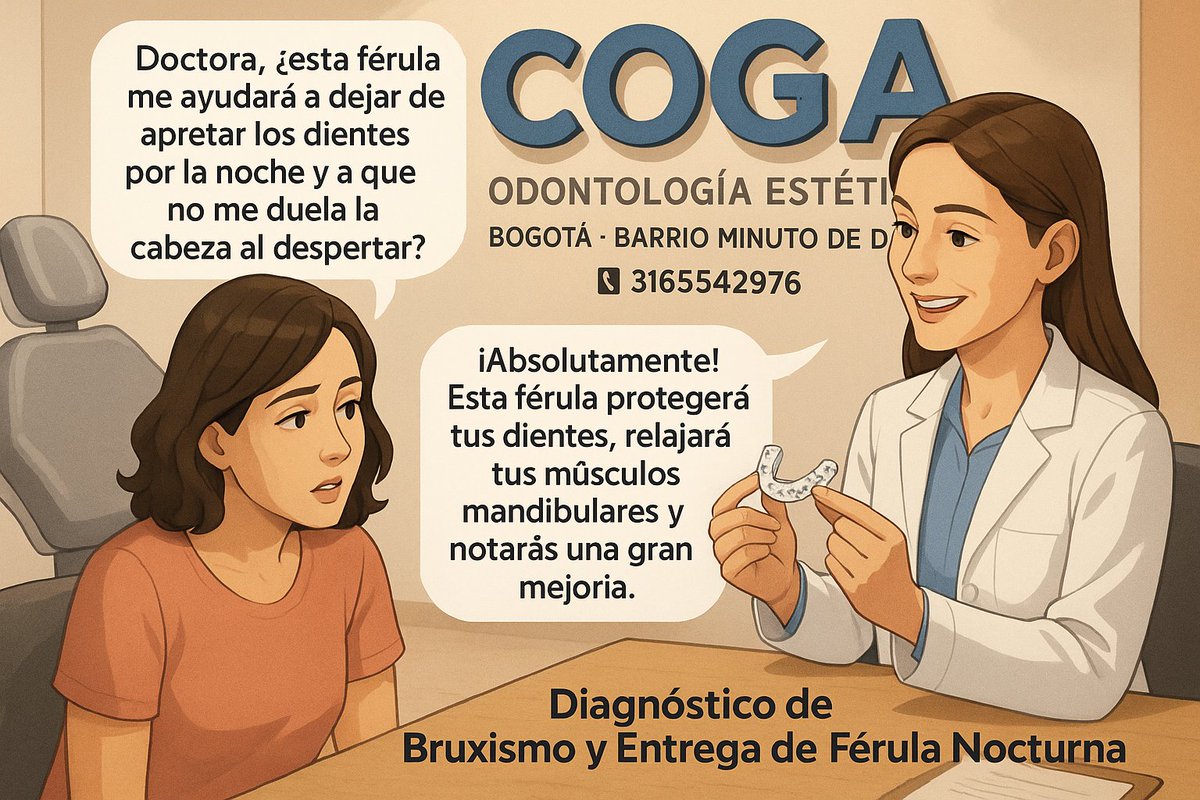 OdontologiaCoga's tweet image. ¿Bruxismo? ¡Tenemos la solución en COGA Odontología Estética! Protege tus dientes del desgaste y alivia el dolor con nuestras férulas nocturnas personalizadas. Diagnóstico experto y tratamiento efectivo para tu bienestar. ¡Recupera tu descanso! 📱3165542976.
#Bruxismo #Férula