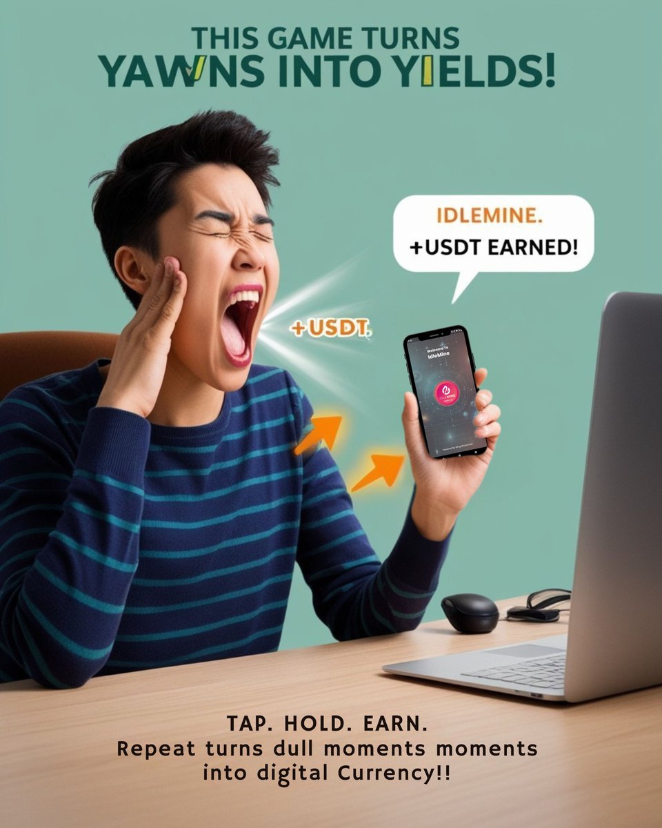 stringidlemine's tweet photo. “This Game Turns Yawns into Yields!” 😴➡️💸
Bored at your desk? Turn that yawn into USDT!
📲 Tap. Hold. Earn. Repeat.
IdleMine turns dull moments into digital dollars!
👉 https://t.co/fmR8lHmvy0

#IdleMine #PlayToEarn #CryptoRewards #BoredomToBank #USDT #PassiveIncome https://t.co/qEokXgTuXB