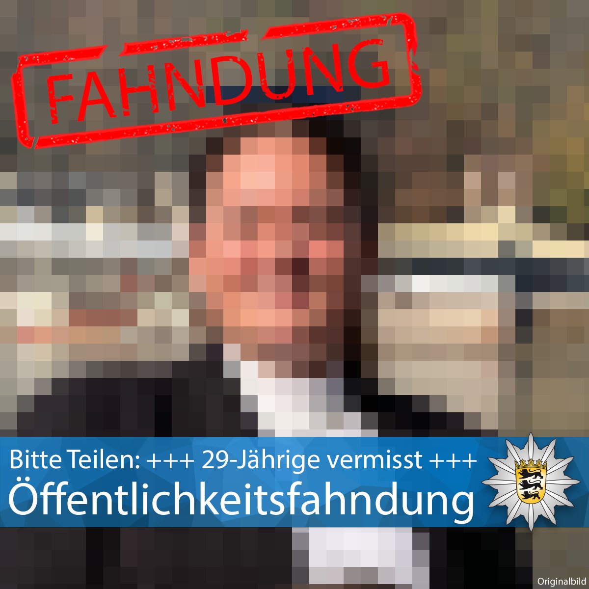 #Ost BITTE TEILEN: #Öffentlichkeitsfahndung Wir suchen nach einer 29-Jährigen, die seit dem 20. April nicht mehr gesehen wurde. Eine hilflose Lage kann nicht ausgeschlossen werden. Zur Fahndung mit Beschreibung und Echtbild ▶️ sohub.io/n3mb Eure #Polizei #Stuttgart