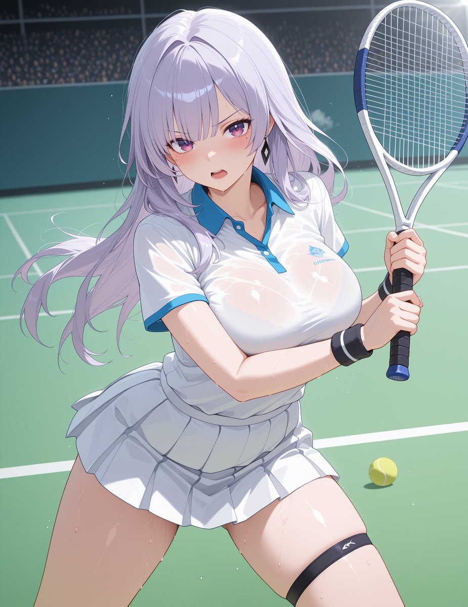 _ice_maker's tweet image. Mikaela Hoshii: “Hi, today I have to do an advertisement for a tennis court, a great opportunity to exercise, even if I’m a little sweaty, manger-San what’s that look, do you want to train with me~”

#aiart #aiartwork #aiartists #aiartcommunity
#AIイラスト #animepic #kawaiigirl