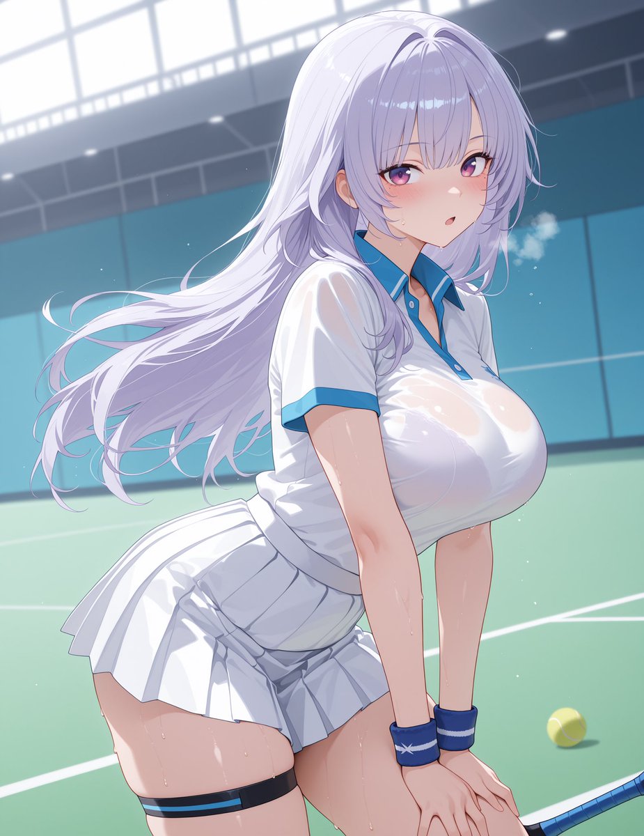 _ice_maker's tweet image. Mikaela Hoshii: “Hi, today I have to do an advertisement for a tennis court, a great opportunity to exercise, even if I’m a little sweaty, manger-San what’s that look, do you want to train with me~”

#aiart #aiartwork #aiartists #aiartcommunity
#AIイラスト #animepic #kawaiigirl