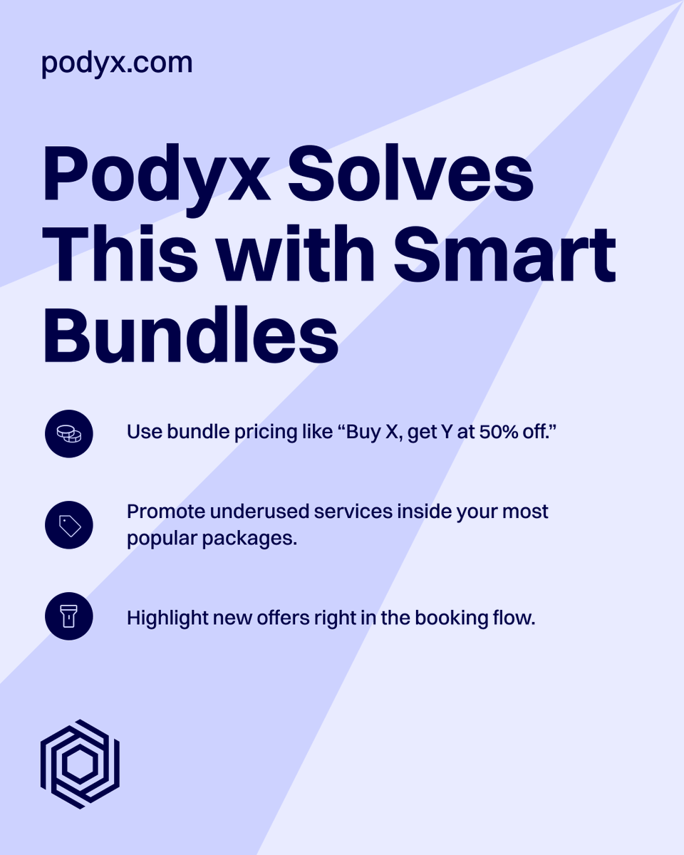 PodyxOfficial's tweet image. New service, no bookings?
 Use Smart Bundles from Podyx.
📦 Bundle underused offers
 🎯 Show them in the booking flow
 📈 +30% adoption boost

Studios love it. Customers notice it.
Book a demo: podyx.com
#Podyx #StudioTools #PodcastStudios #GrowthHacks #BookingBoost