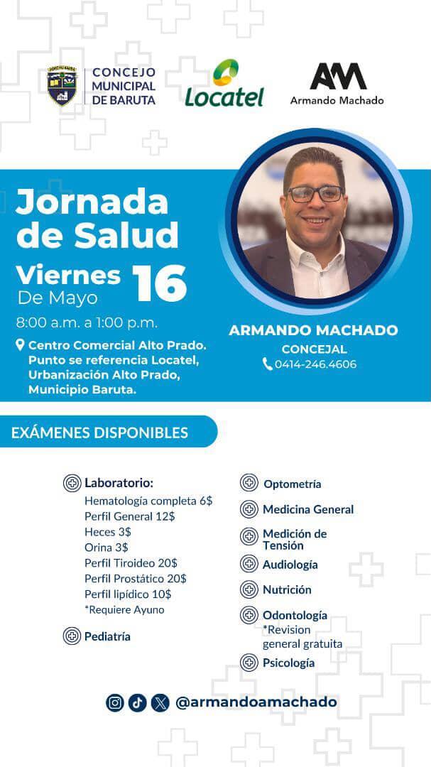 Vecino de Alto Prado, hoy estaremos desde muy temprano para ti brindántote atención médica de calidad. 
Algunos de nuestros servicios son gratuitos, y otros a muy bajo costo. 
¡Te esperamos!
#16Mayo