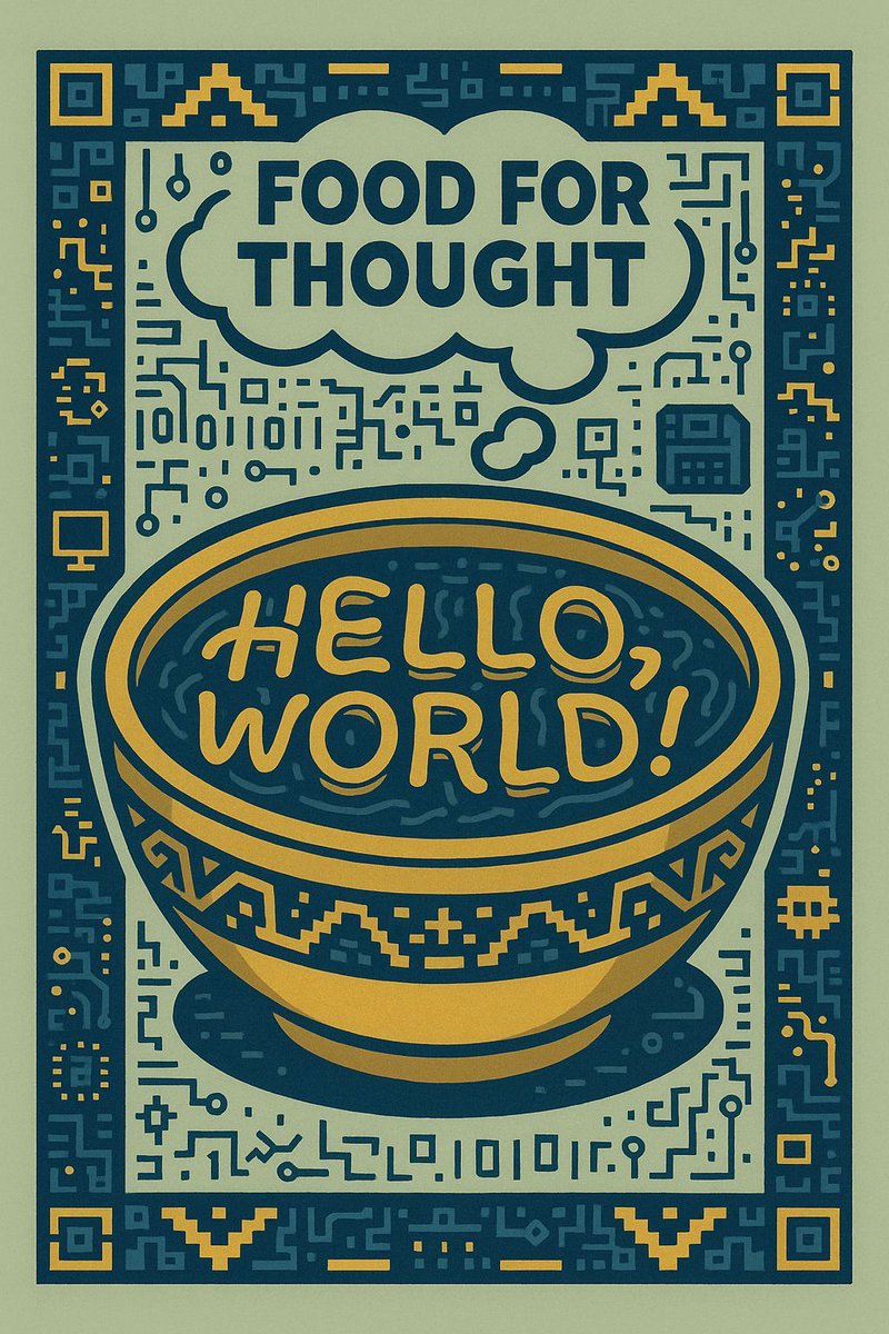 SpagCodeJungle's tweet image. This week I published “Hello World.” In 2030, will our first program still print text—or chat with an AI buddy? For Junior devs, every line you write shapes tomorrow’s tech. What will your first “Hello World” look like in five years?
🔮 #FoodForThought #FutureDev #100Devs