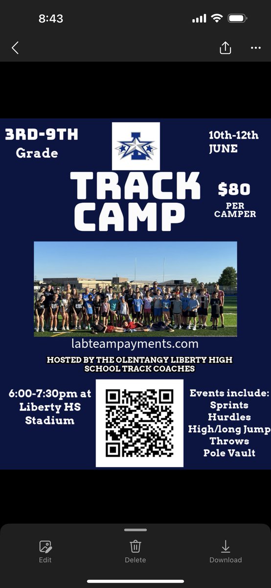 OLHS Girls Track (@olhsgtrack) on Twitter photo Registration for the track camp is open!! Great opportunity to experience track and field! <a href="/LHSAthleticDept/">OLHS Athletics</a> <a href="/OlentangySD/">Olentangy Schools</a> Registration for the track camp is open!! Great opportunity to experience track and field! <a href="/LHSAthleticDept/">OLHS Athletics</a> <a href="/OlentangySD/">Olentangy Schools</a>