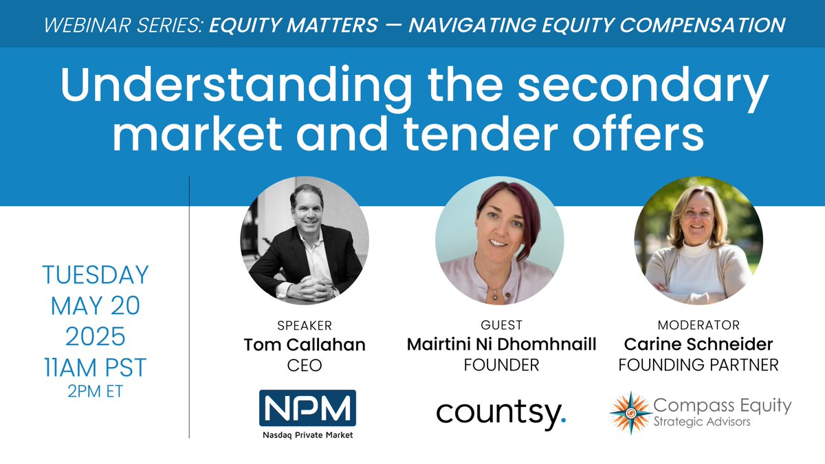 How exactly do secondary sales and tender offers unlock liquidity for private‑company shareholders? 

👉 Hear first‑hand insights from leaders shaping today’s private‑market landscape.
lnkd.in/gP4TJW5j

#TenderOffers #SecondaryMarket