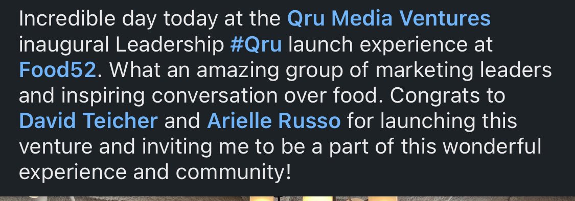 Aerocles's tweet image. I’m still on cloud 9 after our inaugural Leadership Experience @TheQru
We brought together 50 CMOs, Sr Brand Marketers, + industry leaders for a day of conversation & experience.
Musical Performances, Pasta Making, Martini Mixology, Cupcake Baking, Charcuterie Boards & more!