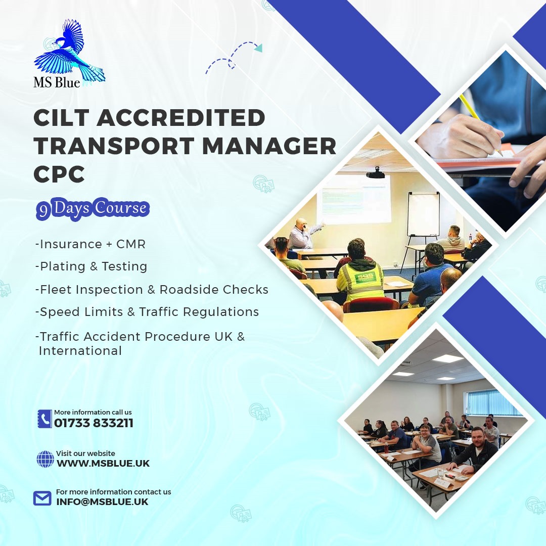 msblue_official's tweet image. 👉Transport Manager CPC
😎9 Days Course
Starting From £1495.00+VAT
Apply Now
msblue.uk/training/cilt-…
#DCPC #CPC #TMCPC #TransportTraining #TransportUK #transportation #transportmanagerscpc #transportation